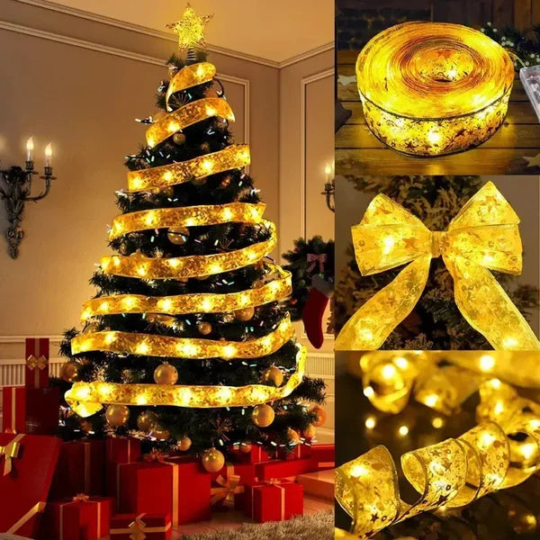 CINTA NAVIDEÑAS CON LUZ LED AMBAR 5 METROS